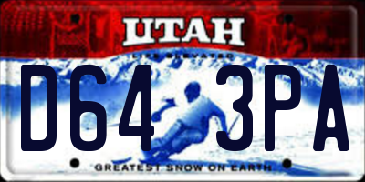 UT license plate D643PA