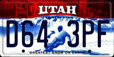 UT license plate D643PF