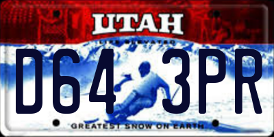 UT license plate D643PR