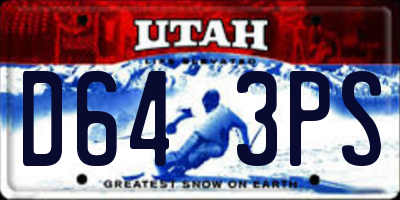 UT license plate D643PS