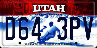UT license plate D643PV