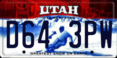UT license plate D643PW