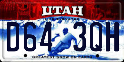 UT license plate D643QH