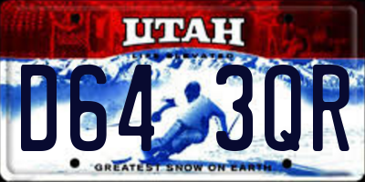 UT license plate D643QR