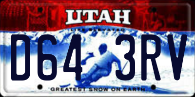 UT license plate D643RV