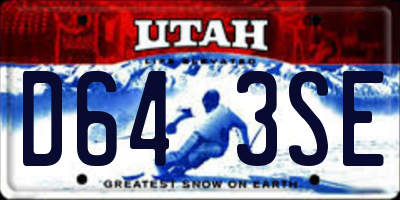 UT license plate D643SE