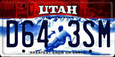 UT license plate D643SM