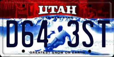 UT license plate D643ST