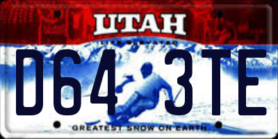UT license plate D643TE