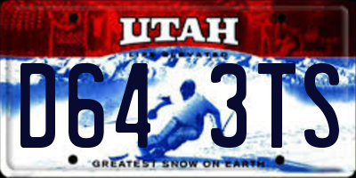 UT license plate D643TS
