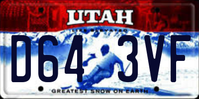UT license plate D643VF