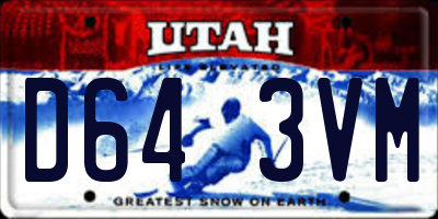 UT license plate D643VM