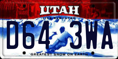 UT license plate D643WA