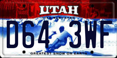 UT license plate D643WF