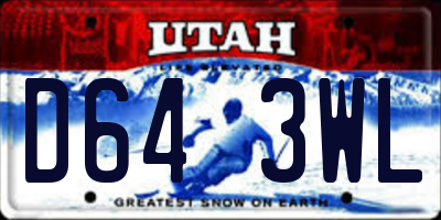 UT license plate D643WL
