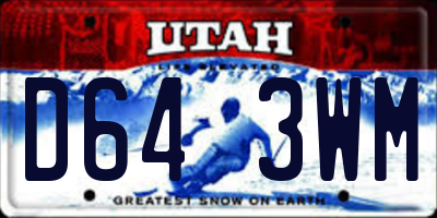 UT license plate D643WM