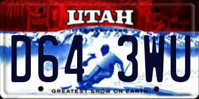 UT license plate D643WU