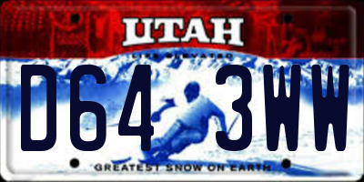 UT license plate D643WW