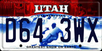 UT license plate D643WX