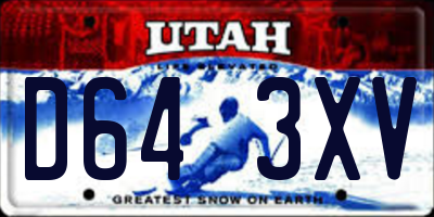 UT license plate D643XV