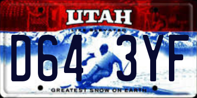 UT license plate D643YF
