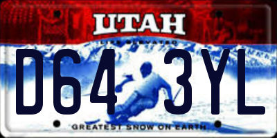UT license plate D643YL