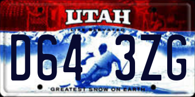 UT license plate D643ZG