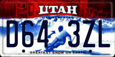 UT license plate D643ZL