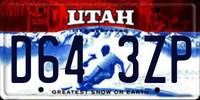 UT license plate D643ZP