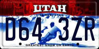 UT license plate D643ZR