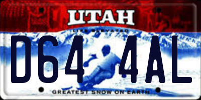 UT license plate D644AL