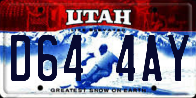 UT license plate D644AY