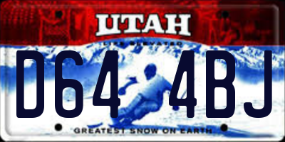 UT license plate D644BJ