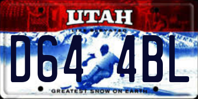 UT license plate D644BL