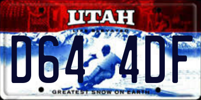 UT license plate D644DF