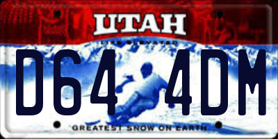 UT license plate D644DM