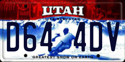 UT license plate D644DV