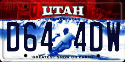 UT license plate D644DW