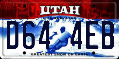 UT license plate D644EB