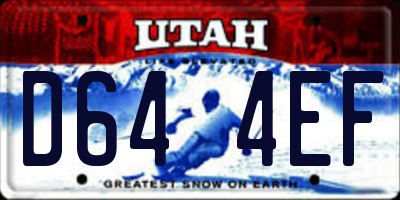 UT license plate D644EF