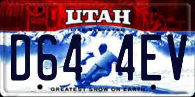 UT license plate D644EV