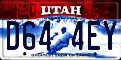UT license plate D644EY