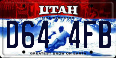 UT license plate D644FB