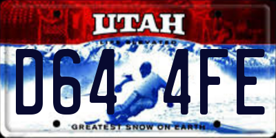 UT license plate D644FE