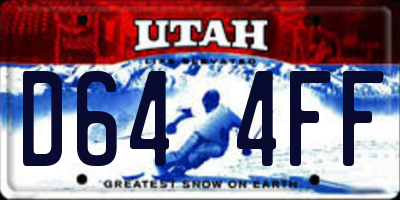 UT license plate D644FF
