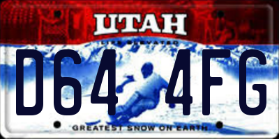 UT license plate D644FG