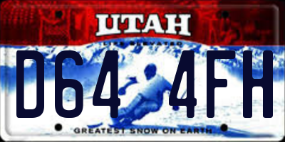 UT license plate D644FH