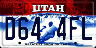 UT license plate D644FL