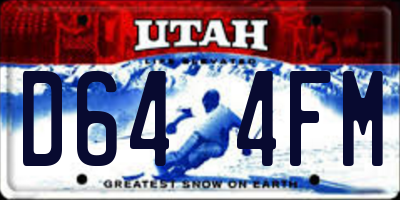 UT license plate D644FM