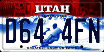 UT license plate D644FN